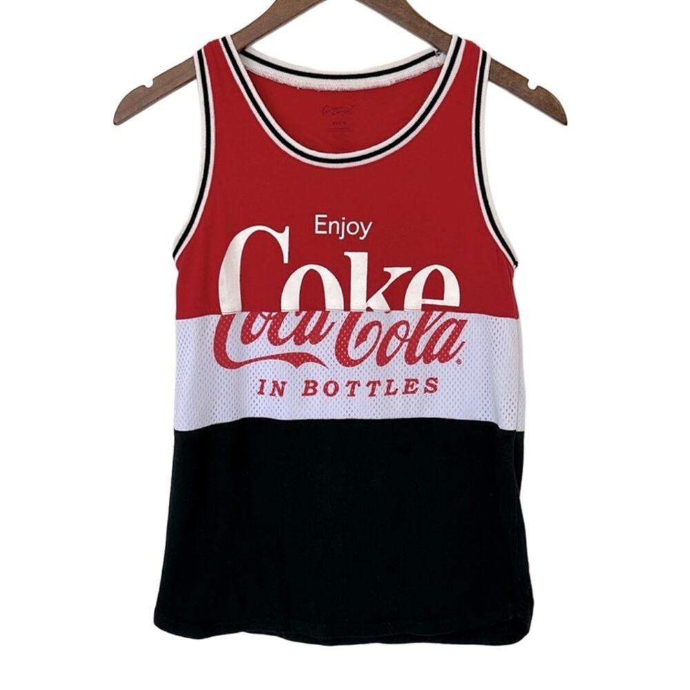 COCA-COLA Red White Mesh Black Athletic Tank Top Size XS - Picture 2 of 11